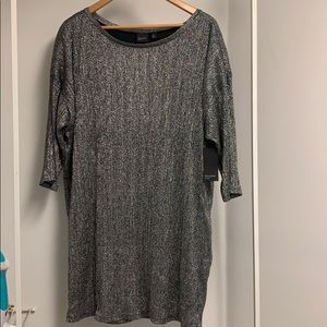 Free Press sheath dress black & silver metallic